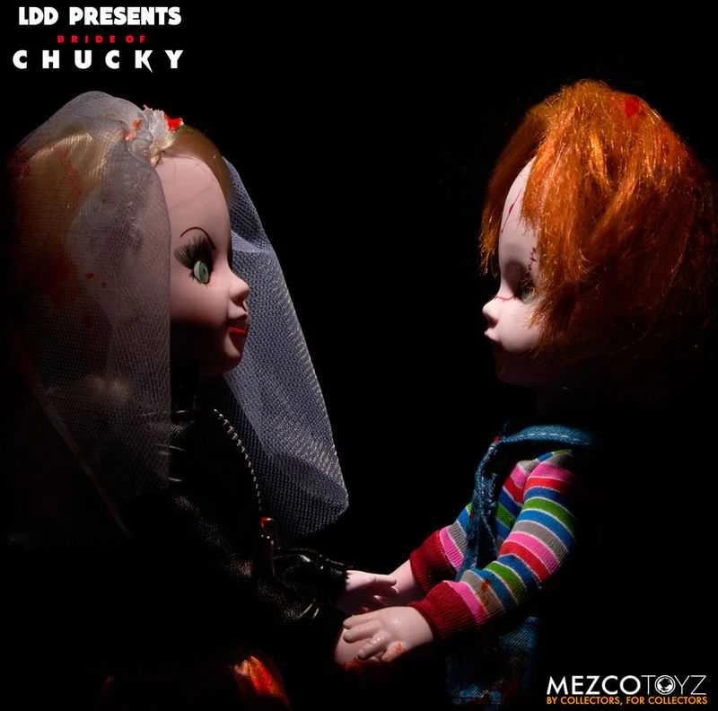 Mezco Toys Living Dead Dolls Chucky and Tifanny pack 2 figures 25cm