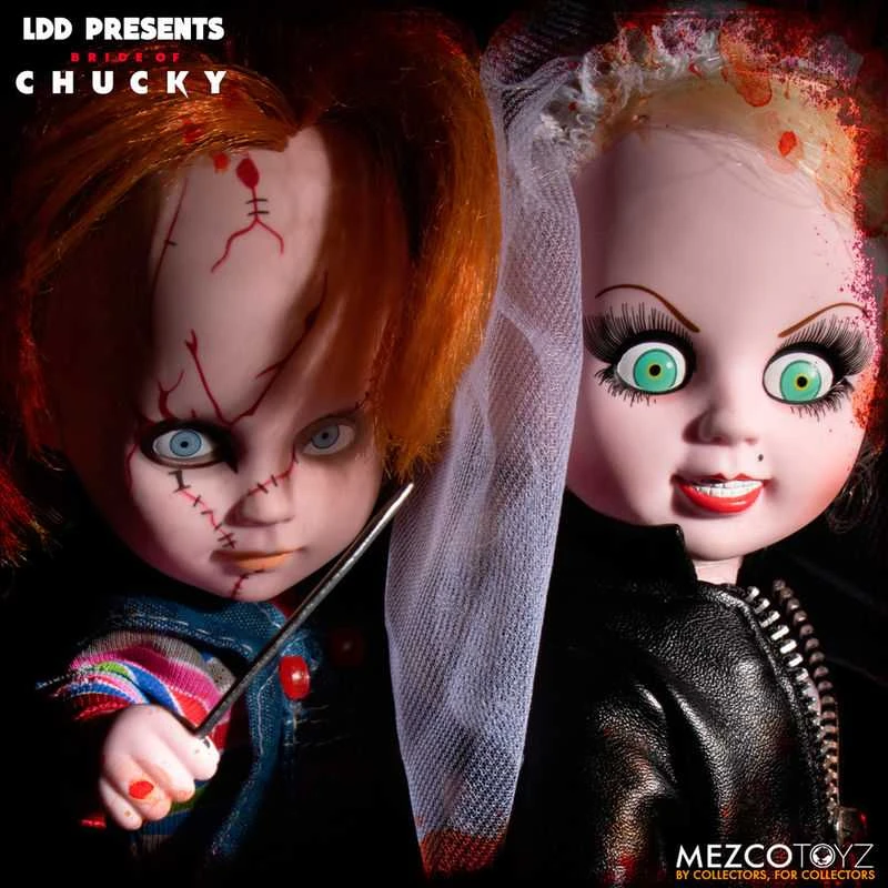 Mezco Toys Living Dead Dolls Chucky and Tifanny pack 2 figures 25cm