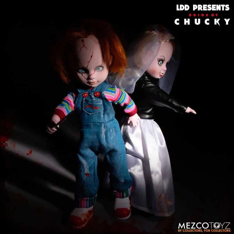 Mezco Toys Living Dead Dolls Chucky and Tifanny pack 2 figures 25cm