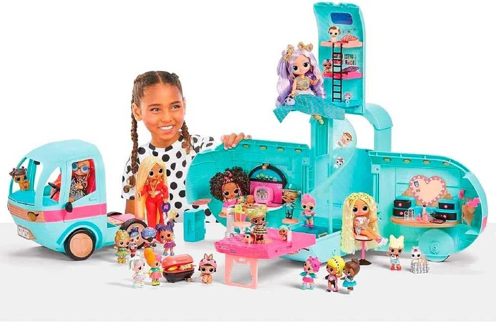 L.O.L Surprise MGA L.O.L. SIURPRIZAS! LOL SUPRISE PRABANGUS KEMPERIS GLAMPER SU ŠVIESOMIS IR GARSAIS 4IN1, MELSVAS