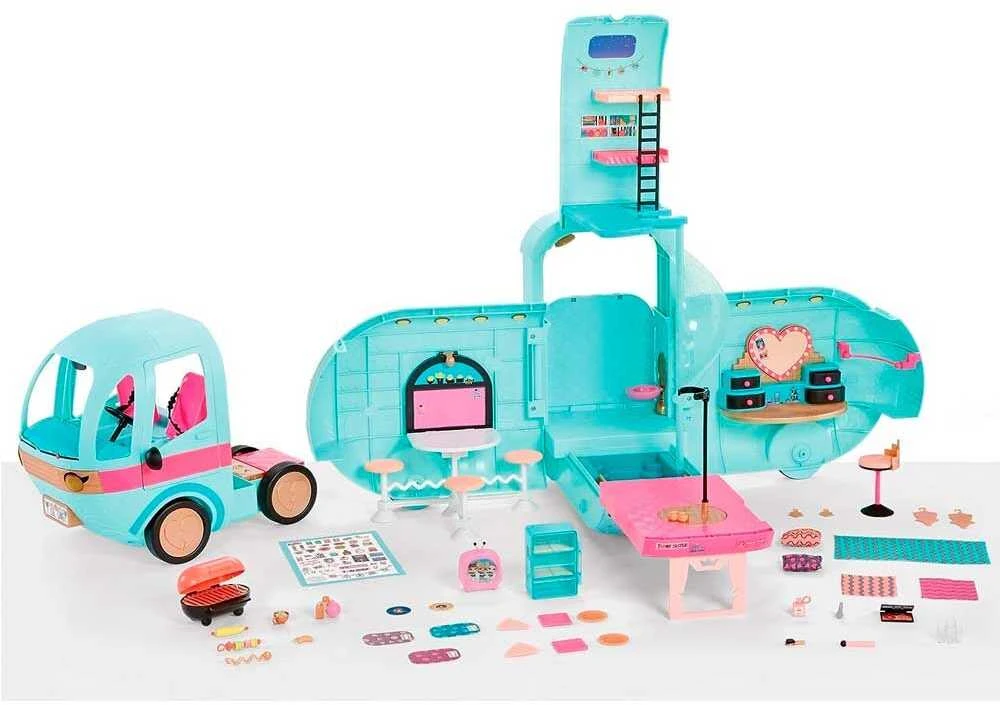 L.O.L Surprise MGA L.O.L. SIURPRIZAS! LOL SUPRISE PRABANGUS KEMPERIS GLAMPER SU ŠVIESOMIS IR GARSAIS 4IN1, MELSVAS