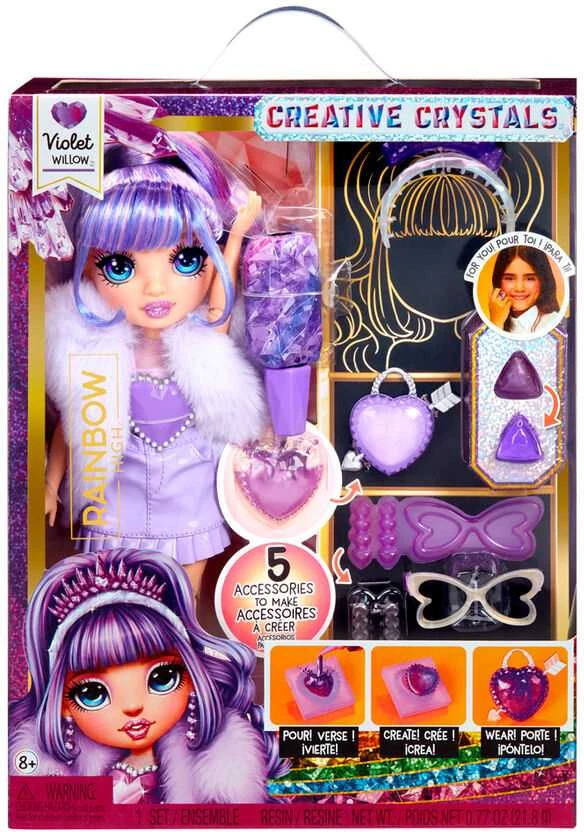 MGA Lėlė 121404-EUC Rainbow High Creative Crystals mados lėlė - violetinė