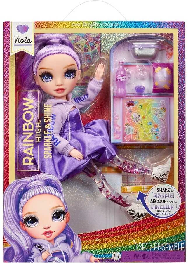 MGA Lėlė Rainbow High Sparkle & Shine Viola su blizgančiomis kojomis