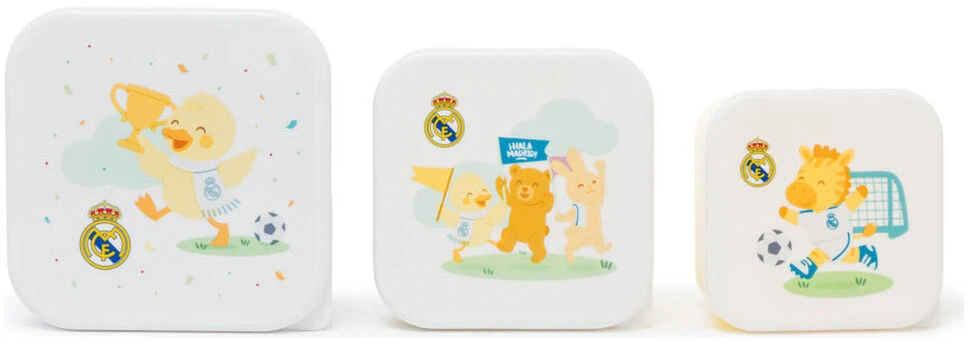 Miniland Barcelona Real Rinkinys 3 priešpiečių dėžutės Real Madrid