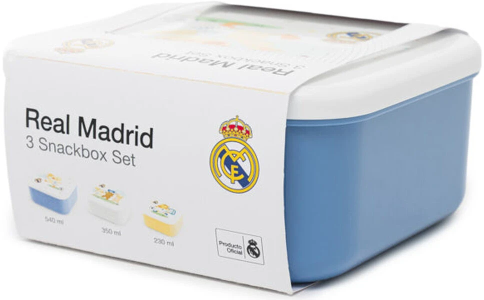 Miniland Barcelona Real Rinkinys 3 priešpiečių dėžutės Real Madrid