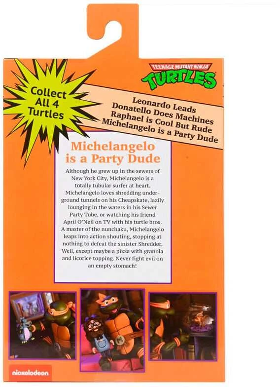 Neca Teenage Mutant Ninja Turtles Cartoon Ultimate Michelangelo VHS figure 18cm