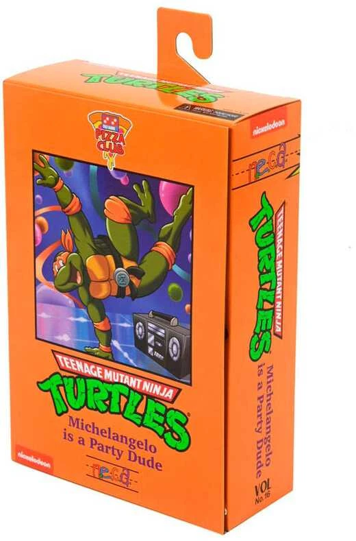 Neca Teenage Mutant Ninja Turtles Cartoon Ultimate Michelangelo VHS figure 18cm