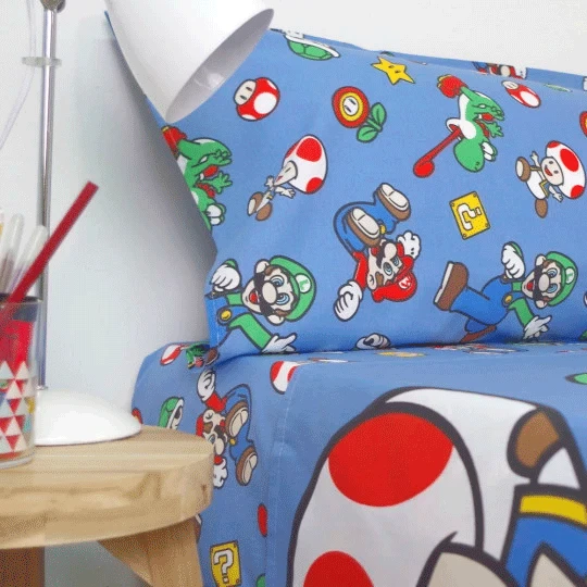 Patalynės komplektas Nintendo Super Mario Bros sheets set bed 90cm
