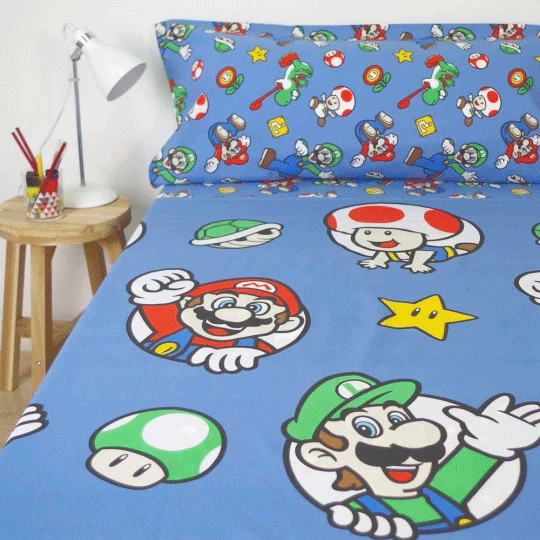Patalynės komplektas Nintendo Super Mario Bros sheets set bed 90cm