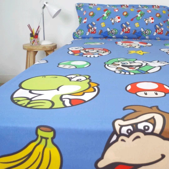 Patalynės komplektas Nintendo Super Mario Bros sheets set bed 90cm