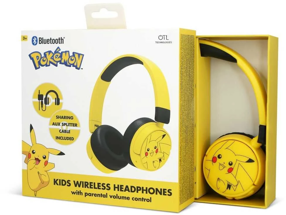 OTL - „Bluetooth“ ausinės su tėvų kontrole - Pokemon Pikachu, geltonos