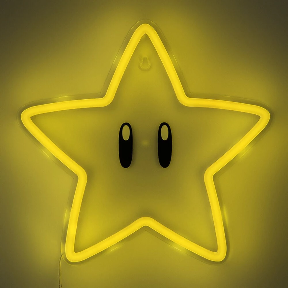 Paladone Super Mario Super Star Neon lempa (pakabinama ant sienos) | 24 cm