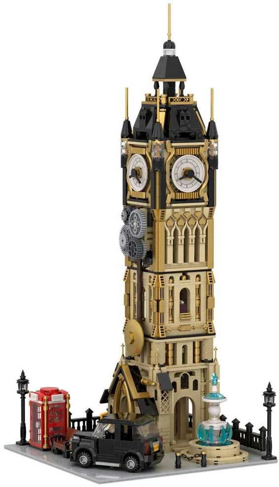 Pantasy Steampunk Clock Tower Big Ben statybiniai blokai 2424 vnt