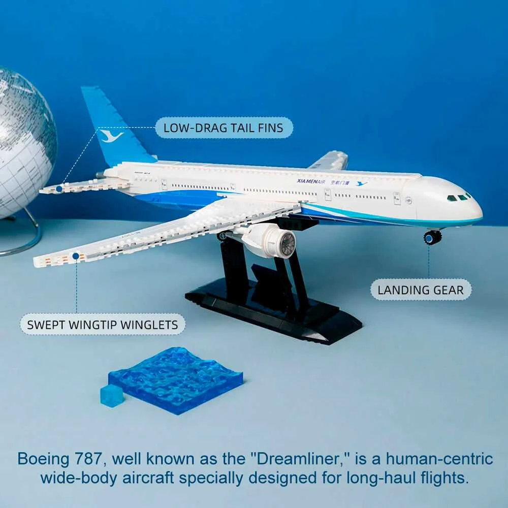 „Pantasy“ konstruktoriai „Boeing 787 Dreamliner“ lėktuvui, 55 cm, 744 detalės