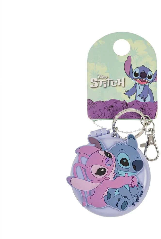 Stitch ir Angel veidrodėlio bei šukų raktų pakabukas