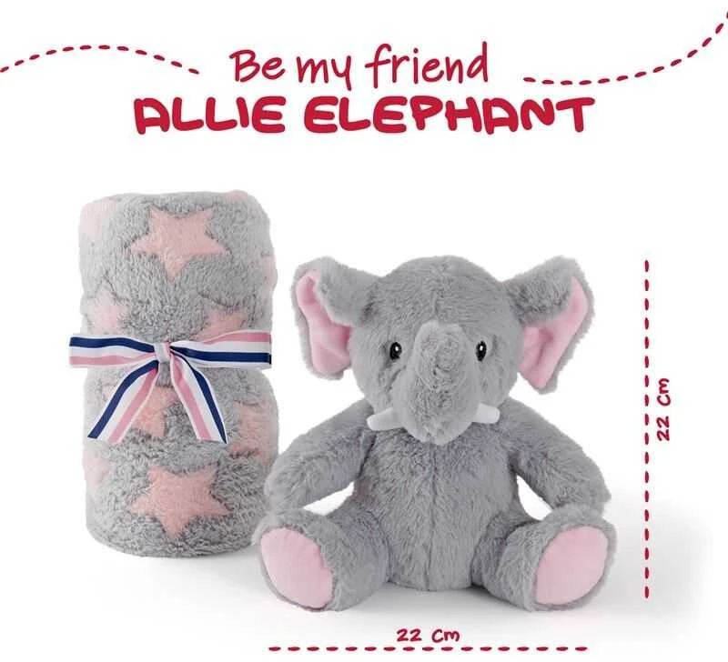 Perletti Allie Elephant Soft blanket + plush toy 22cm