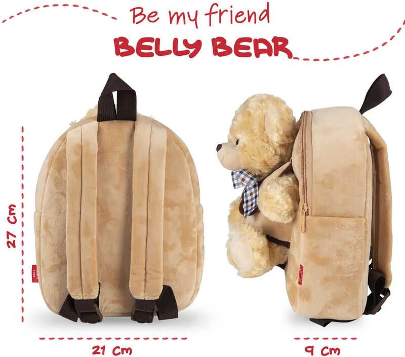 Perletti Bear Belly backpack with plush toy 26cm