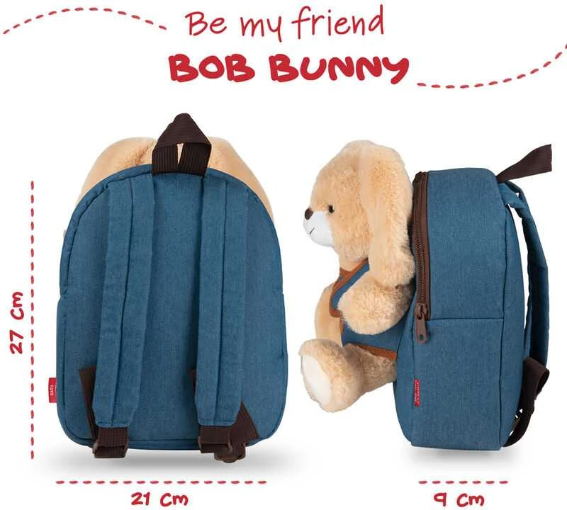 Perletti Bob Bunny backpack with plush toy 26cm