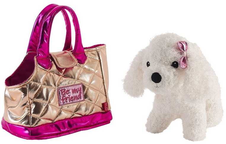 Perletti Hand bag + plush golden Didi dog 28cm