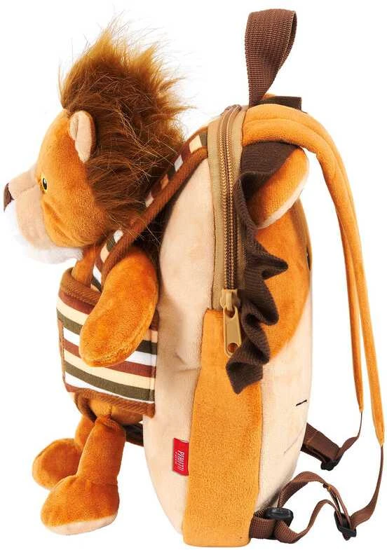 Perletti Lenny Lion reversible backpack with plush toy 25cm