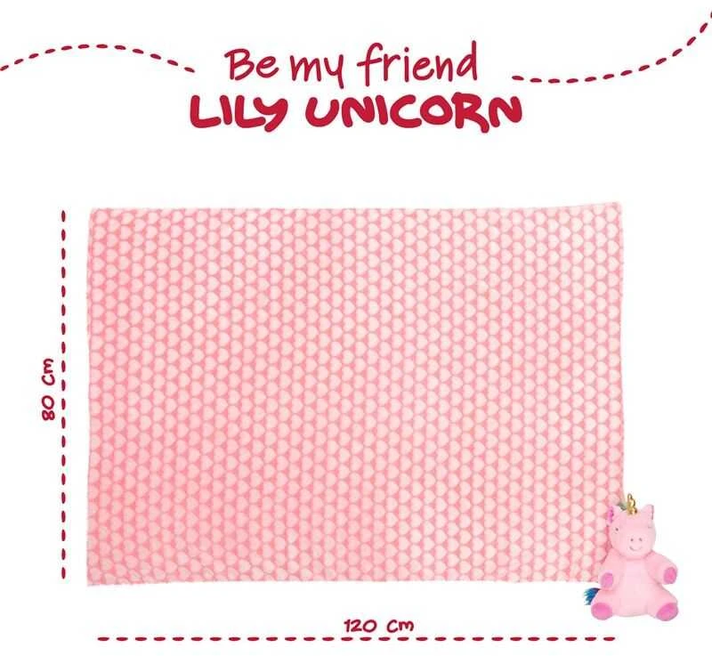 Perletti Lily Unicorn Soft blanket + plush toy 22cm