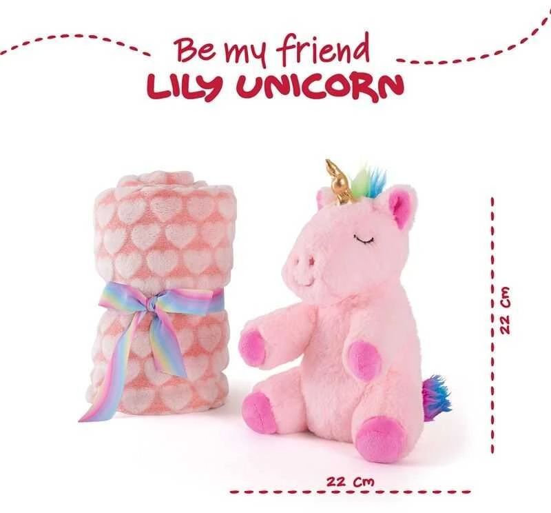 Perletti Lily Unicorn Soft blanket + plush toy 22cm