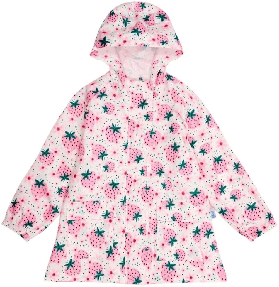 Perletti Strawberries raincoat with expandable back M