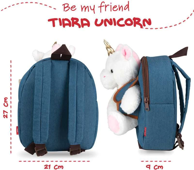 Perletti Tiara Unicorn backpack with plush toy 26cm