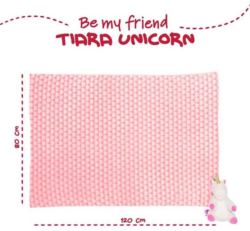 Perletti Tiara Unicorn Soft blanket + plush toy 22cm