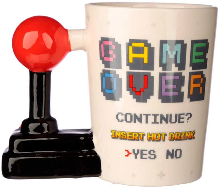 Puckator Game Over Joystick Arcade shaped handle mug