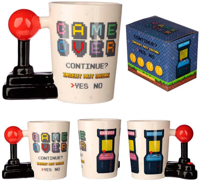 Puckator Game Over Joystick Arcade shaped handle mug