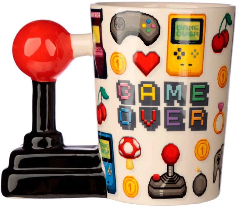 Puckator Game Over Joystick Pixel shaped handle mug