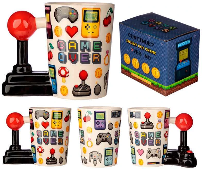 Puckator Game Over Joystick Pixel shaped handle mug