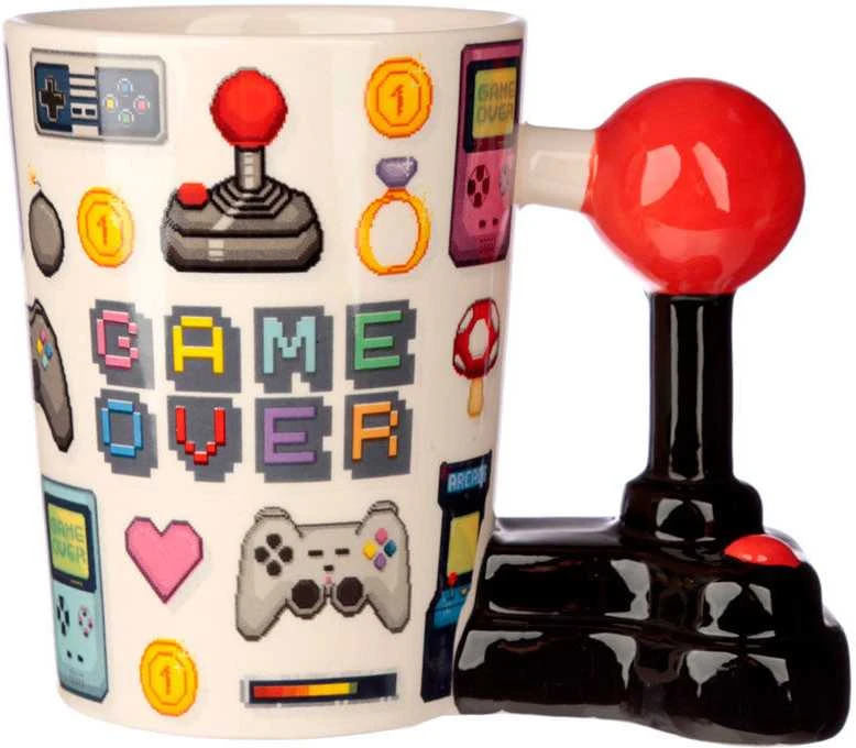 Puckator Game Over Joystick Pixel shaped handle mug