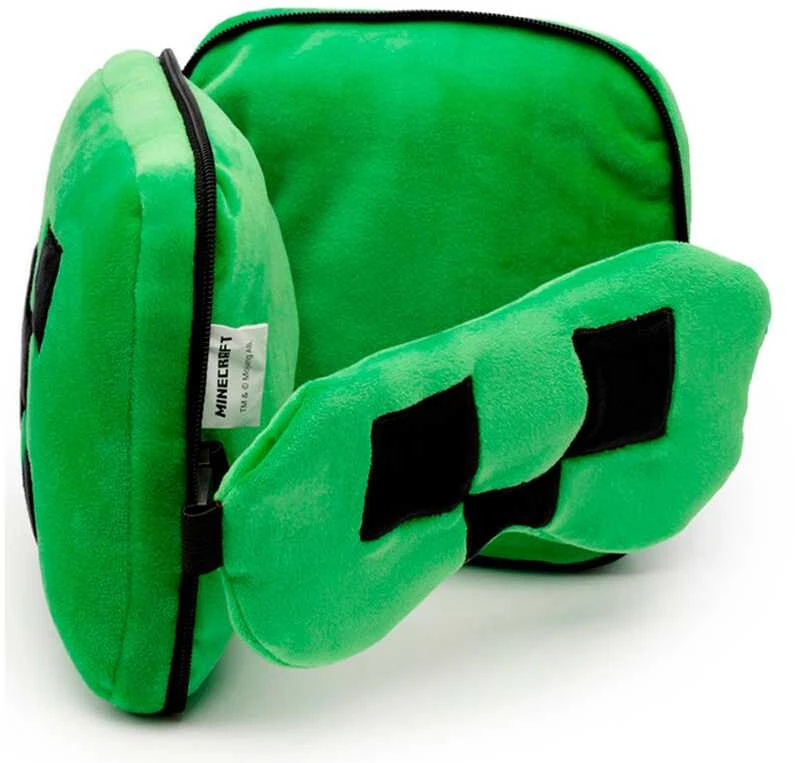 Puckator Relaxeazzz Minecraft Creeper travel pillow eye mask