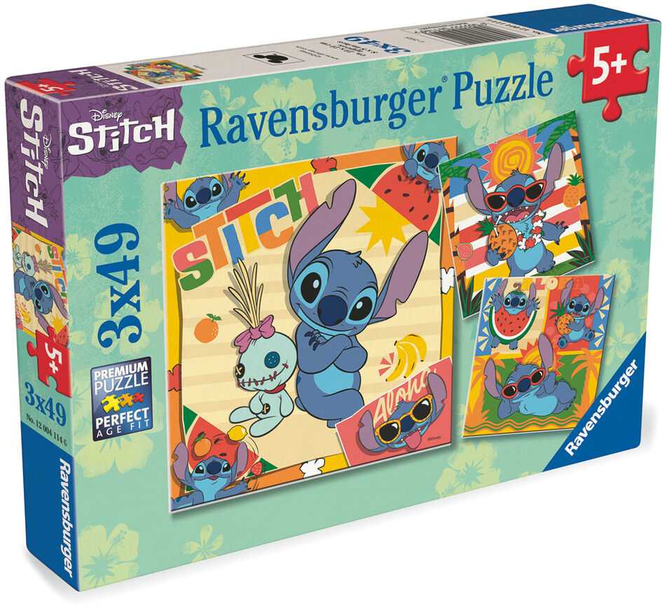 Ravensburger Dėlionė 3x39 vnt. - Disney Stičas aprašymas - Prekės nuotrauka