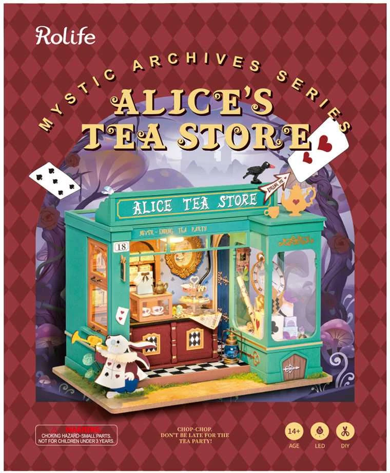 Robotime Mini namas 3D konstruktorius Alice's Tea Store