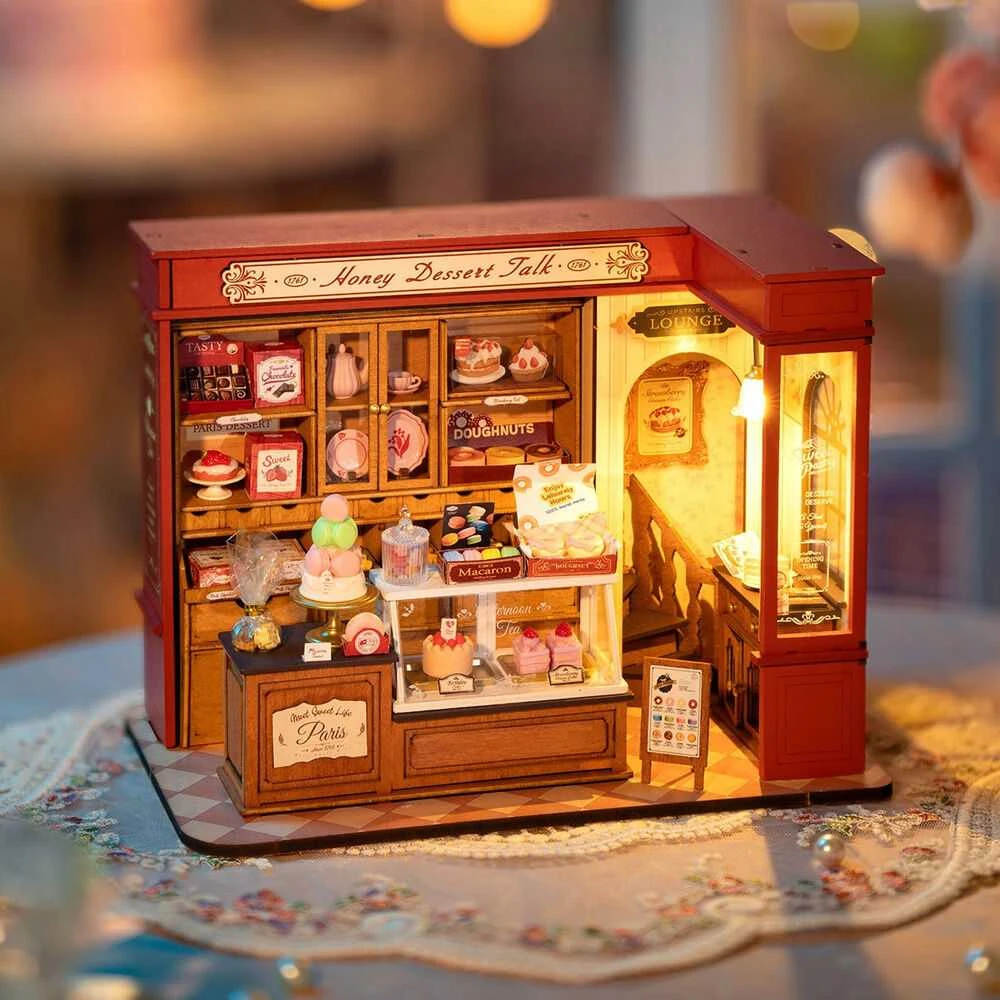 Robotime Mini namas 3D konstruktorius Rolife Honey Dessert Talk