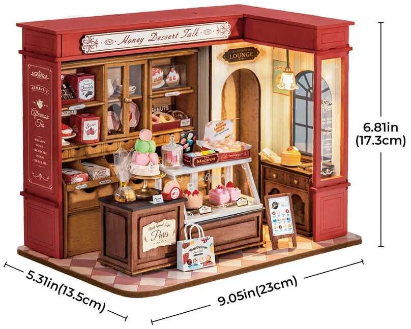 Robotime Mini namas 3D konstruktorius Rolife Honey Dessert Talk