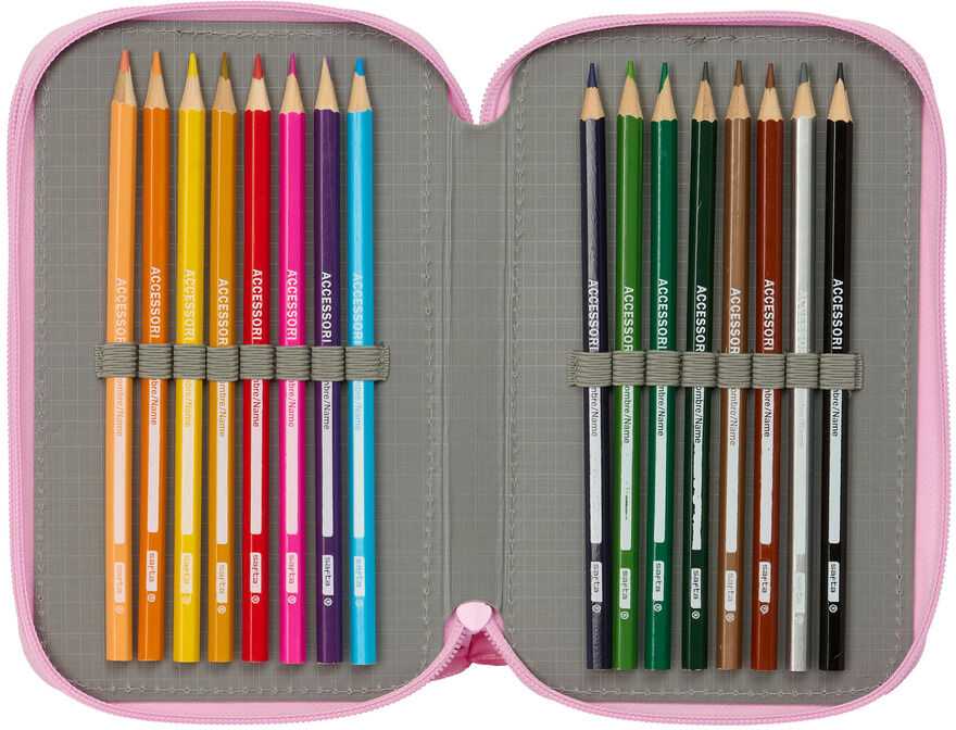 Safta Barbie Ballet triple pencil case 37pcs