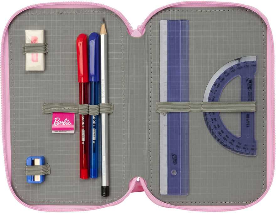 Safta Barbie Ballet triple pencil case 37pcs