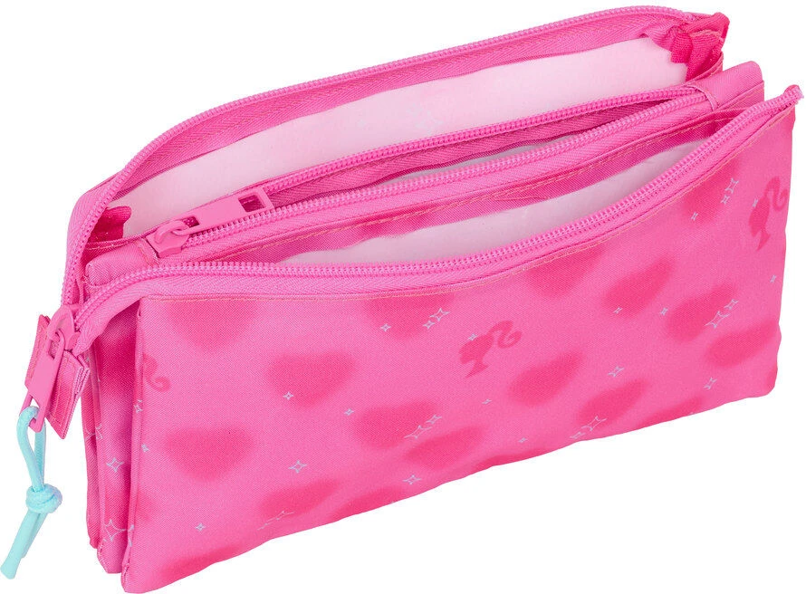 Safta Trigubas penalas Barbie Corazones Rožinė 22 x 12 x 3 cm