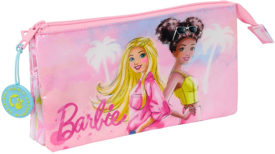 Safta Trigubas penalas Barbie Painterly Rožinė Dangaus mėlynumo 22 x 12 x 3 cm