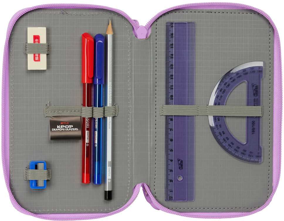 Safta Demon Hunters Kpop Artist triple pencil case 37pcs
