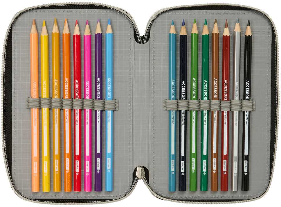 Safta Demon Hunters Kpop Huntrix triple pencil case 37pcs
