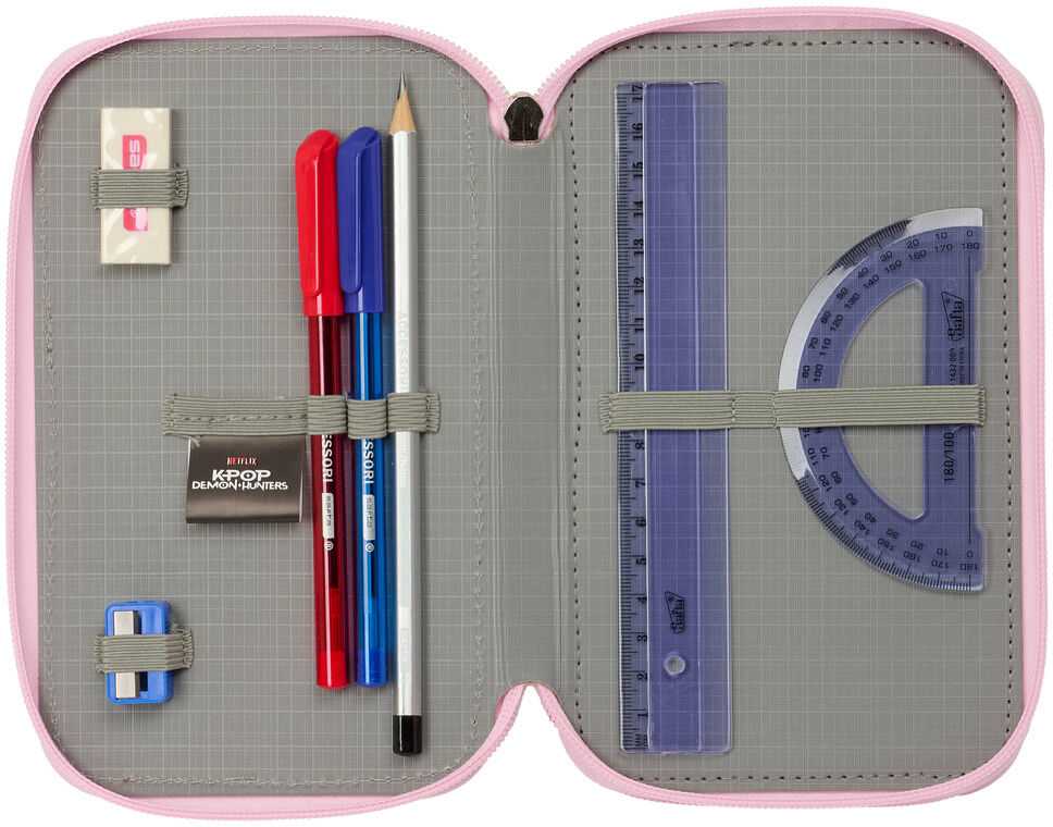 Safta Demon Hunters Kpop Iconic triple pencil case 37pcs