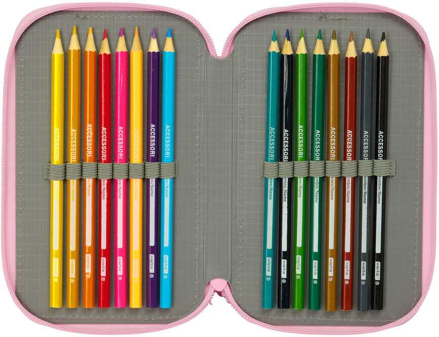 Safta Hello Kitty & Friends triple pencil case 37pcs