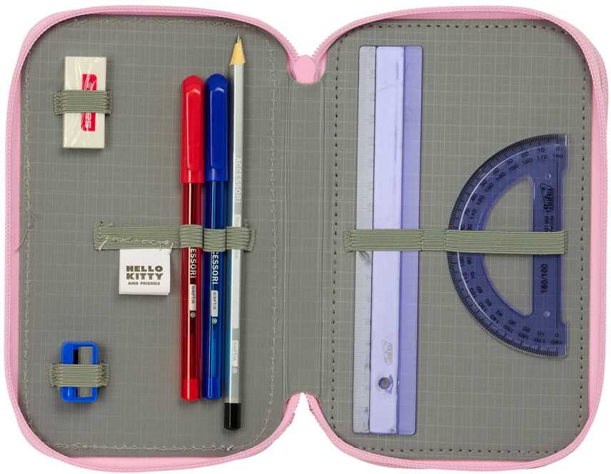 Safta Hello Kitty & Friends triple pencil case 37pcs