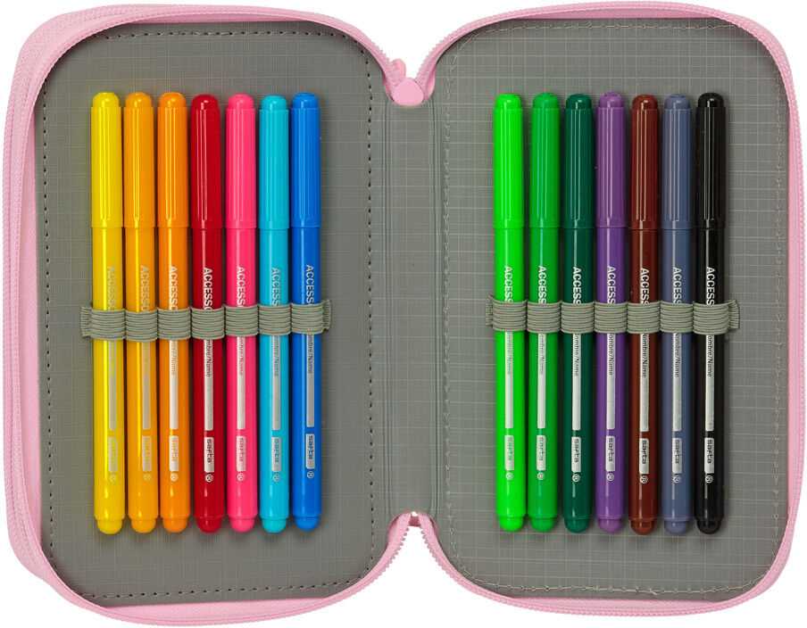Safta Hello Kitty & Friends triple pencil case 37pcs