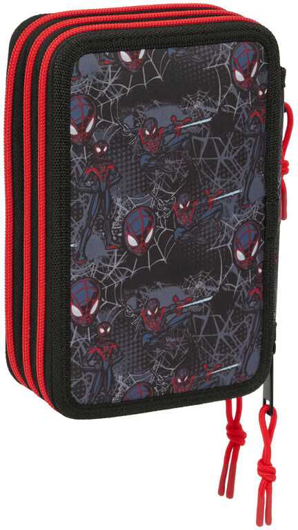 Safta Marvel Spiderman Miles Morales triple pencil case 37pcs
